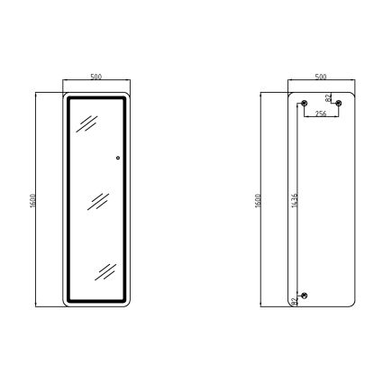 Дзеркало Qtap Gemini 500х1600 з LED-підсвічуванням Inside, з димером, рег. темп. кольору (3000-6500K) QTGE50160049893 - 2
