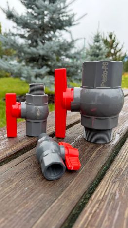 Кран шаровый ПЭТ серый 1 вз PFV-0132 presto (мин. количество для заказа от 10 шт) - 4