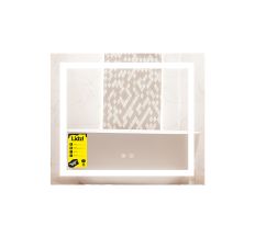 Дзеркало Lidz Kubis (KU1) 600х700 з LED-підсвічуванням Touch, з антизапотіванням, з димером, рег. яскравості LDKU60070049285