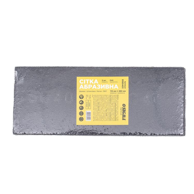 Сетки абразивные 5шт. 115х280мм (зерно 40) Sigma (9160401) - 1
