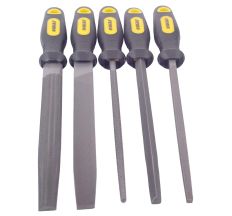 Набор напильников 5шт 200мм №2 двухкомпонентная рукоятка (плоский, треугольный, полукруглый, круглый, квадратный) SIGMA (4408621)