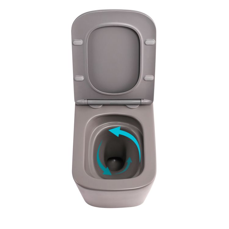 Унітаз підвісний Qtap Tern Ultra Quiet 520×345×325 мм, Stone grey, з сидінням Slim Duroplast / Soft-close / Quick Release QTTER26SG49000 - 6