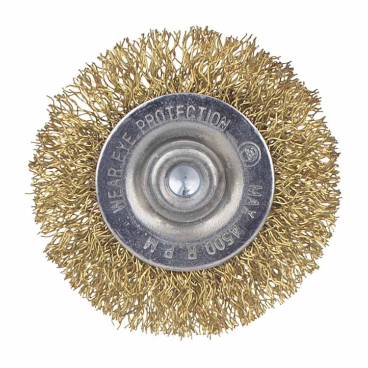 Щетка проволочная дискообразная Ø50мм хвостовик Ø6мм (латунированная) Sigma (9013051) - 2