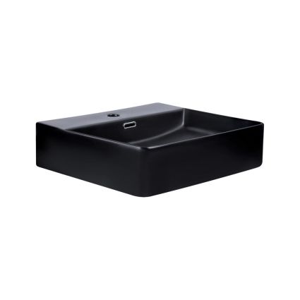 Комплект Qtap Nando LT: Раковина підвісна прамокутна 500х420х120 мм Matt Black + Донний клапан PU03O - 4