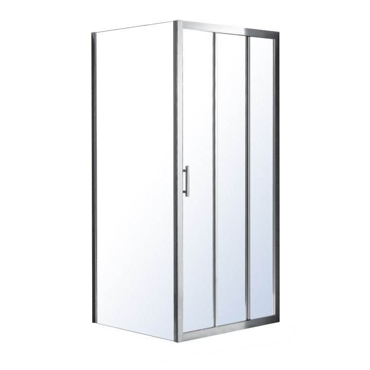 LEXO душова кабіна 100*80*195см з 3хсекционной розсувними дверима, прозоре скло 6мм, хром - 1