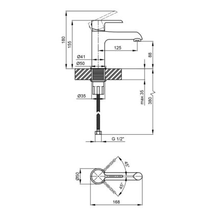 Смеситель для раковины Qtap Grand CRM 001F - 2