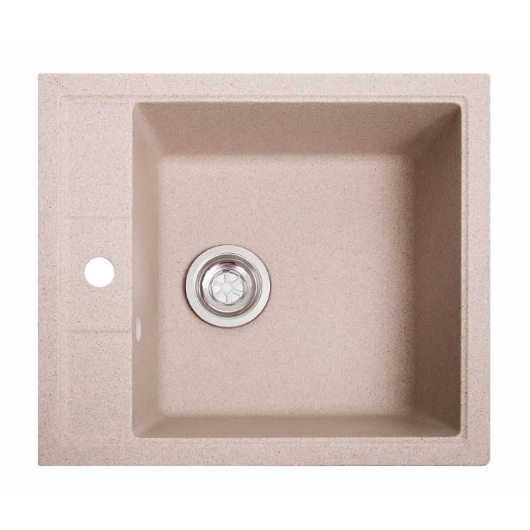 Мойка SOLID Brizz 460*515 розовый из искусственного камня, с сіфоном - 1