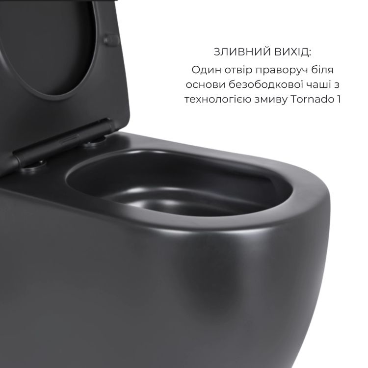Акційний набір: Унітаз напольний Robin Ultra Quiet QT13226083AMB 660x360x855 Black + Біде напольне Robin QT13442141CMB 565x360x405 Black - 4