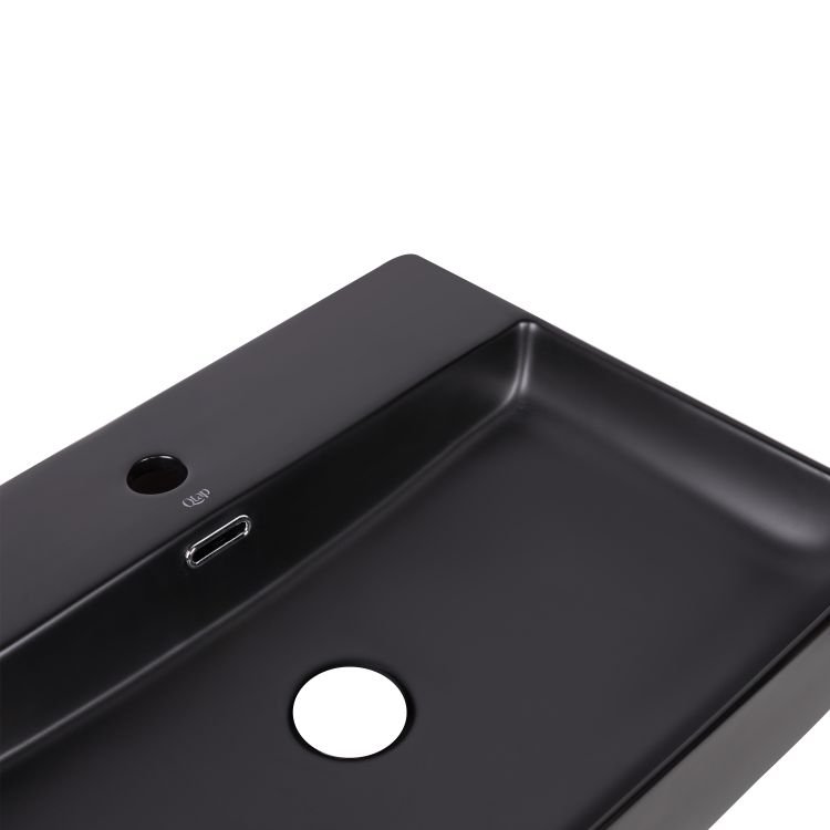 Раковина Qtap Nando LT 500х420х130 Matt black QT12116146AMB - 5