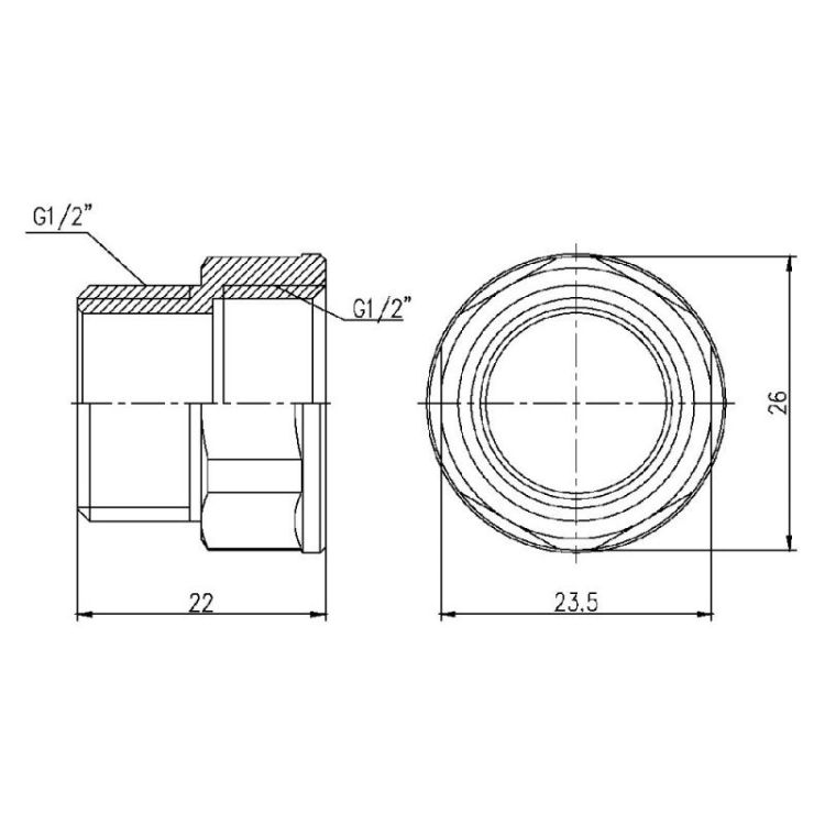 Переход SD Forte 1/2&amp;quot;х1/2&amp;quot; ВН - 2