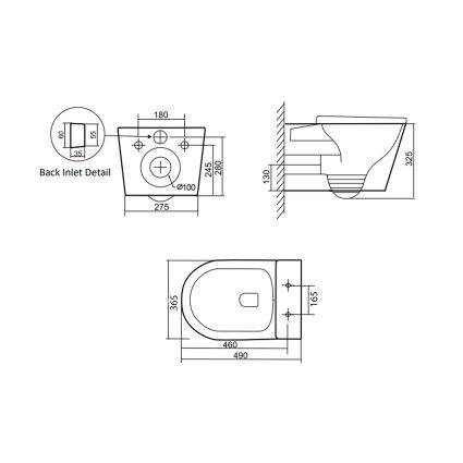 Унітаз підвісний Scorpio QT1433053ERW безобідк-й з сидінням Slim Soft-close, Q-tap - 2