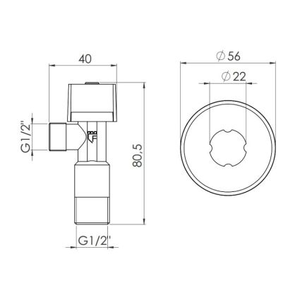 Кран кульовий 1/2*1/2 (унитаз) SF340W1515 Forte 340 - 2