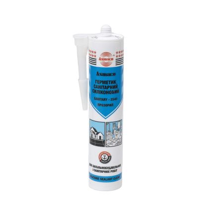 Герметик силиконовый санитарный прозрачный 280мл (310г) ОАЭ ASMACO (2732201) - 1