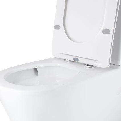 Унітаз підлоговий Qtap Vlasta Ultra Quiet безобідковий з сидінням Soft-close WHITE QT28228300W - 4