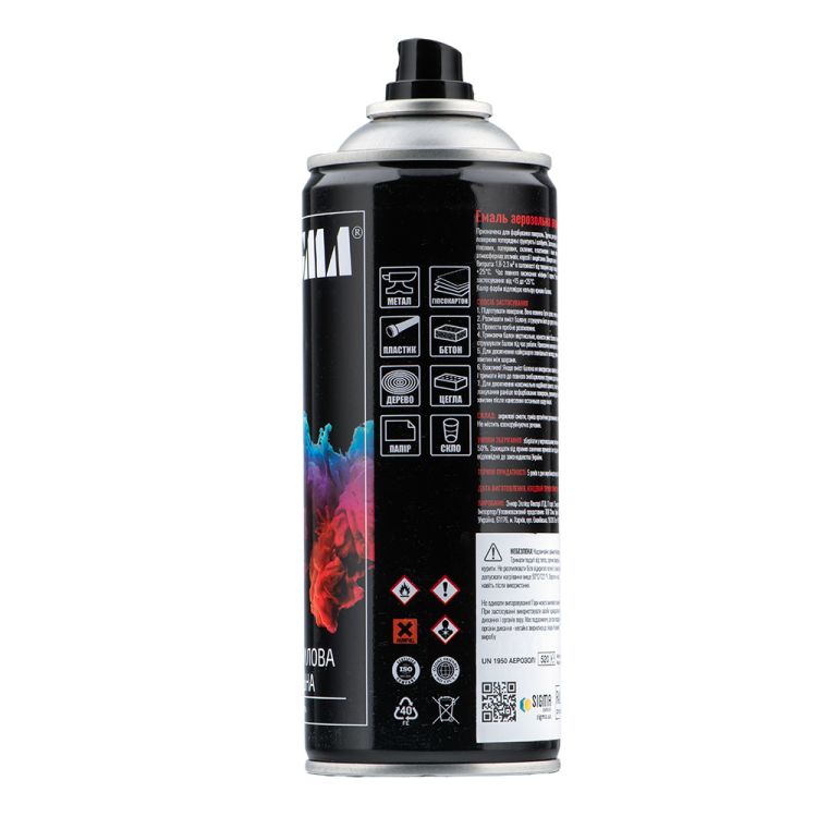 Емаль аерозольна акрилова флуоресцентна 400мл RAL 6038 зелений SIGMA (2736211) - 3