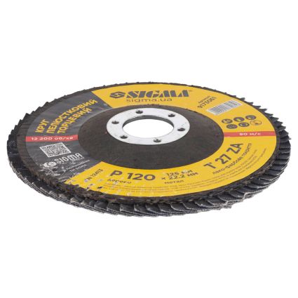 Круг пелюстковий торцевій Т27 (прямий) ZA Ø125мм P120 Sigma (9173061) - 3