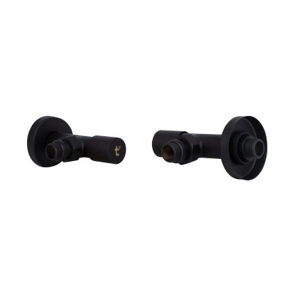 Комплект кранів Thermo Alliance Standart 1/2&amp;quot; З для рушникосушарки кутовий чорний SF395W15B - 3