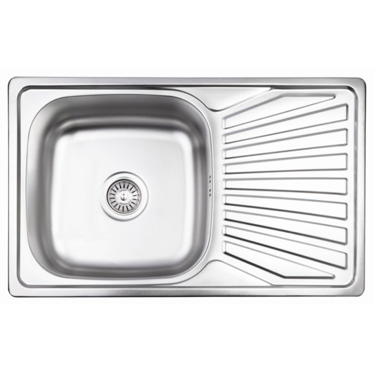 Кухонна мийка Lidz 7848 dekor 0,8 мм (LIDZ7848MDEC) - 1