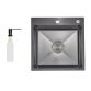Lidz Handmade H5050HB Мийка для кухні інтегрована Decor Black PVD Honeycomb 2,5/0,5 мм LDH5050BDECPVD48369 - 1