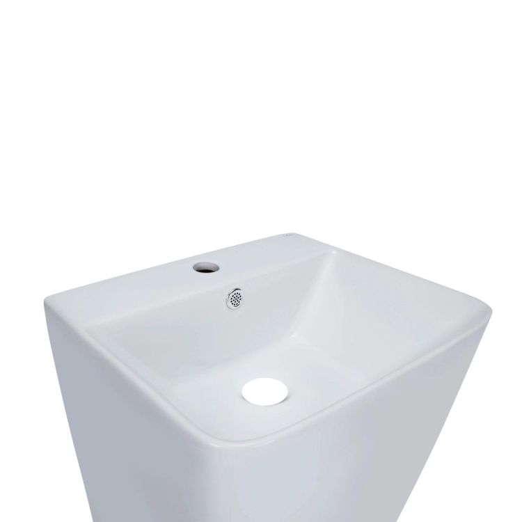 Комплект Qtap Tern: Раковина напольная моноблок 440х380х830 мм White + Донный клапан PU02O - 4