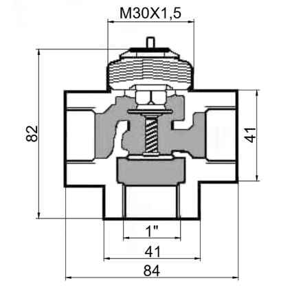 Кран триходовий змішувальний SD Forte 1&amp;quot; М30х1,5 з термоголовкою - 2