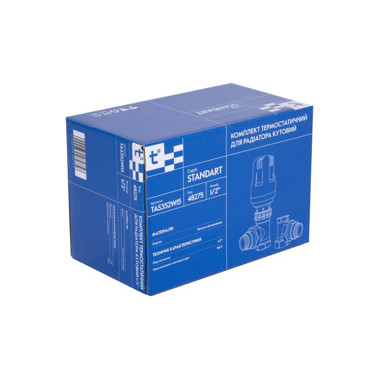 Термостатичний набір Thermo Alliance Standart кутовий 1/2&amp;quot; TAS352W15 - 7