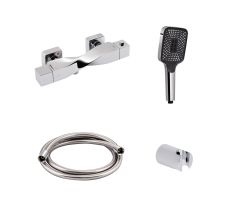 Акційний набір Qtap: Змішувач для душу Zkrouceny QTZKR40T105C+Лійка Rucni QTRUC125CRM45954+Шланг Hadice QTHADPVC160C+Тримач QTCRMA030