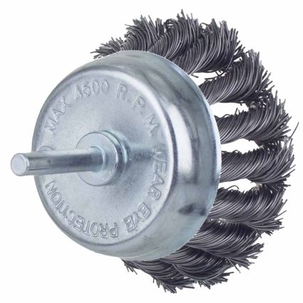 Щетка проволочная чашеобразная Ø75мм хвостовик Ø6мм (стальная витая) Sigma (9028071) - 4