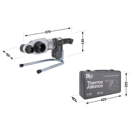 Паяльник для пластиковых труб Thermo Alliance STD-103 Ø20-63 (автоматический 800W) - 2
