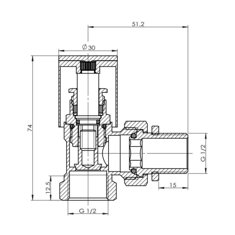 Кран друшникосуш. кутовий 1/2 хром 234W Forte - 2