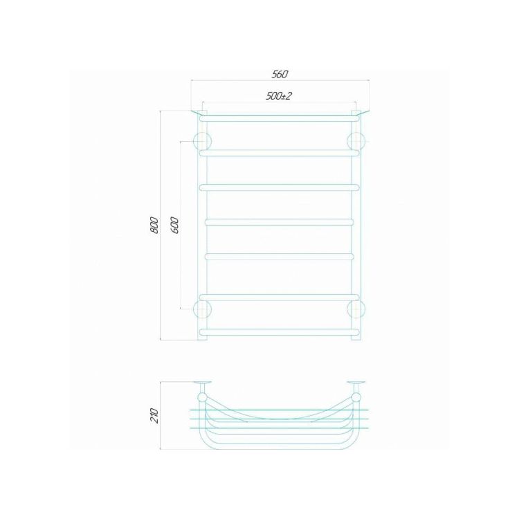 Рушникосушка електрична Юність Л7 500x800 Deffi ліве підключення - 4