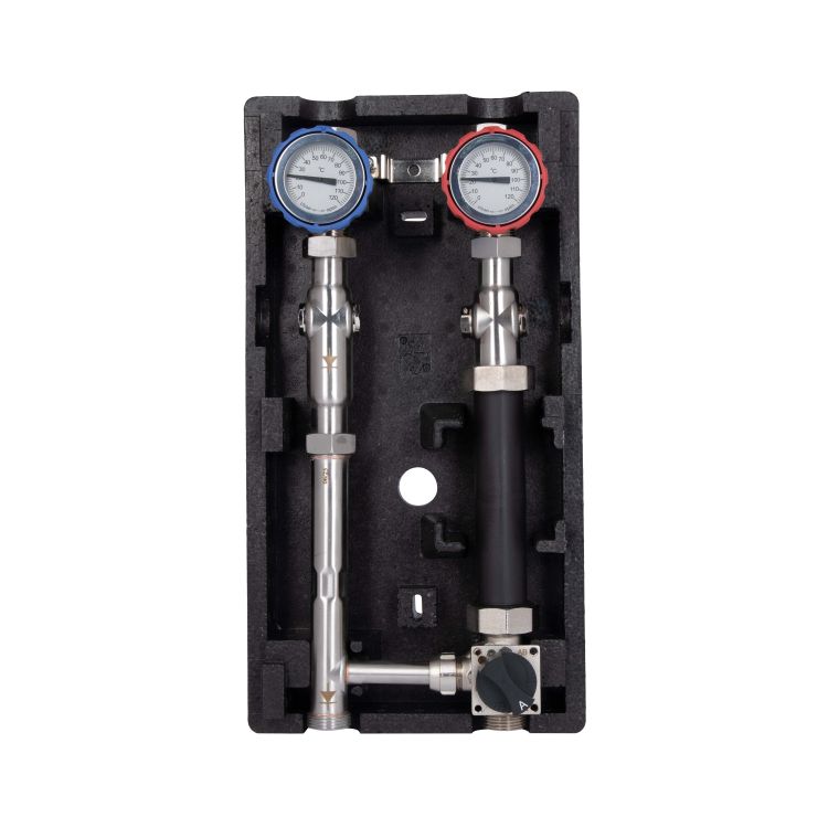 Насосна група Forte Quick System з термостатичним змішувачем (25 -50) 1&amp;quot; (без насосу) праве підкл, нержав. сталь SUS304 TAF-QSPGR2 Thermo Alliance - 1