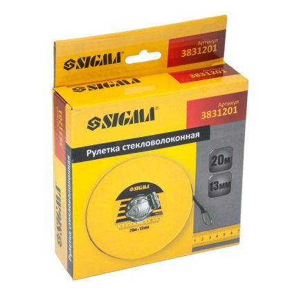 Рулетка стекловолокно 20м*13мм Sigma (3831201) - 3