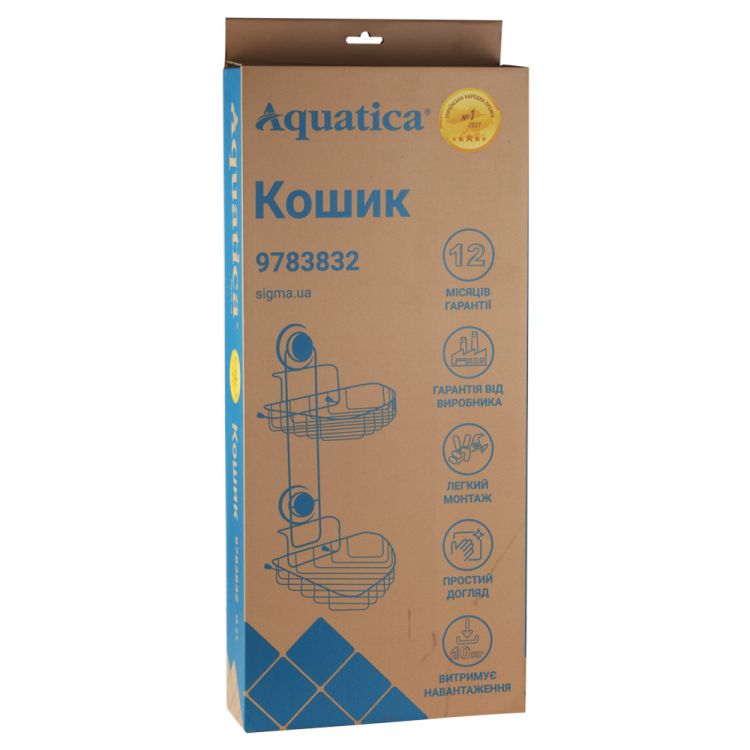 Корзина на вакуумных присосках двойная s38 212×252×373мм AQUATICA (9783832) - 4