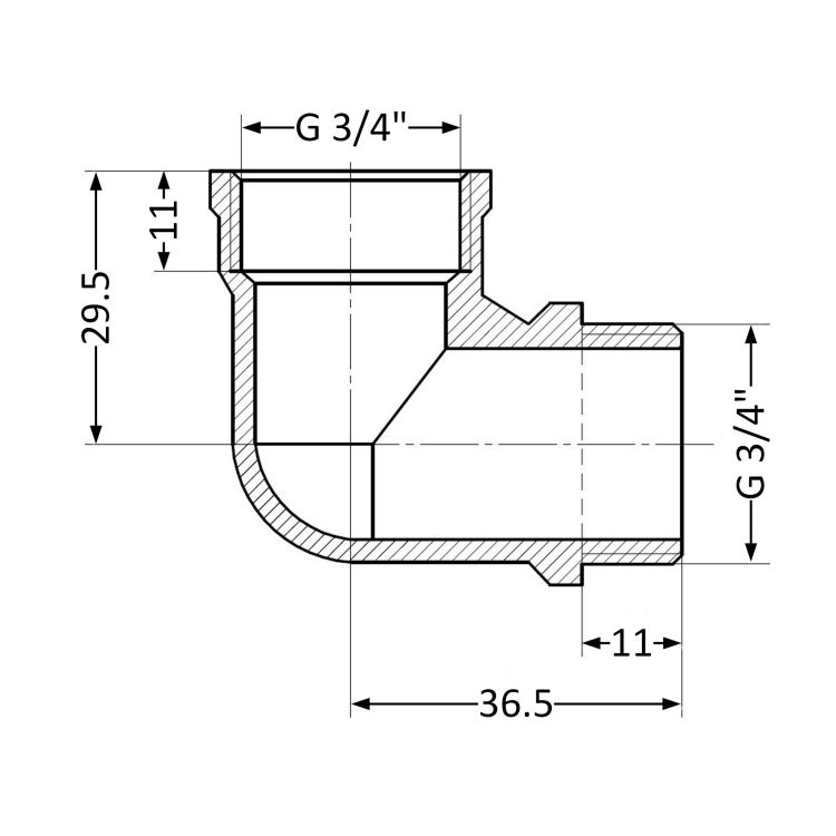 SD кут 3/4 &amp;quot;в х 3/4&amp;quot; Н (жовт.) - 2