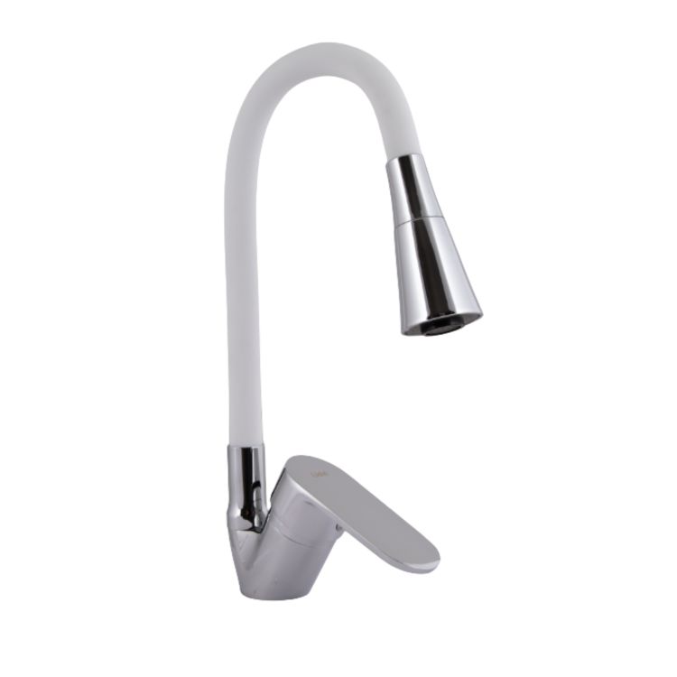 Смеситель для кухни Tani 008F3 с гибким изливом (k40) LDTAN008F3WCR37037 White / Chrome Lidz - 1