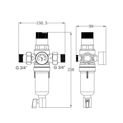 Фільтр самопромивний Thermo Alliance Forte 3/4&amp;quot; з редуктором для горячої води SF128W20H - 2