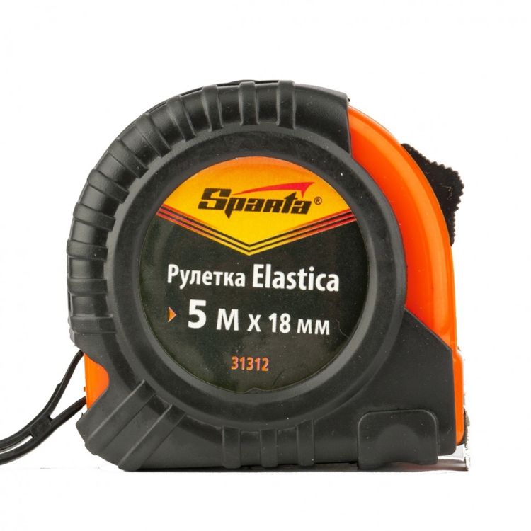 Рулетка Elastica, 5 м х 18 мм, прогумований корпус SPARTA 31312 - 1