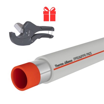 Акційний набір Thermo Alliance: Труба Композит PPR-Al-PPR 32х5,4 мм, PN 25 40м + Ножиці для пластикових труб d20-40, лезо нерж. сталь у подарунок - 1