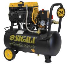 Компресор двоциліндровий безмасляний 1.1 кВт 1400об/хв 160л / хв 8бар 58дб 24л SIGMA (7042521)