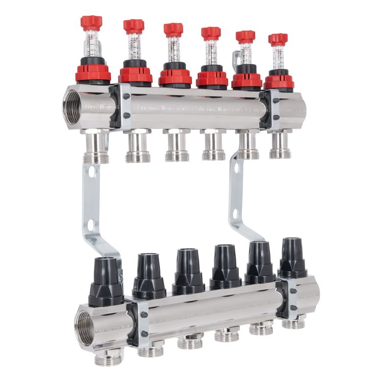 Коллектор с расходомерами SD Forte 1&amp;quot; на 6 выходов - 3