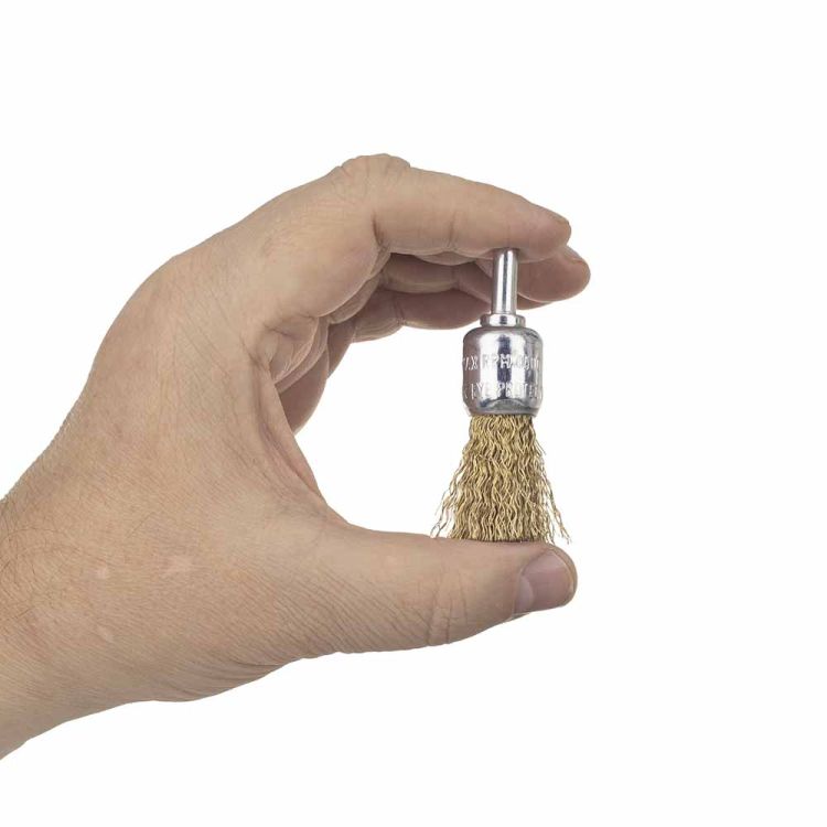 Щітка дротяна конусоподібна Ø17мм хвостовик О6мм (латуньований) Sigma (9017011) - 2