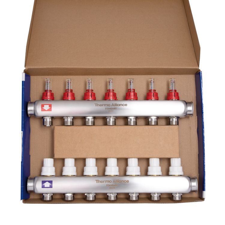 Колектор з витратомірами SD Plus 1&amp;quot; на 7 виходу нерж. - 7