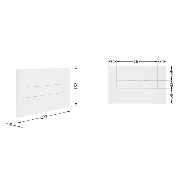 Клавіша змиву Qtap Standard 152x236x28 мм, White, лінійна QTSTD164W49471 - 2