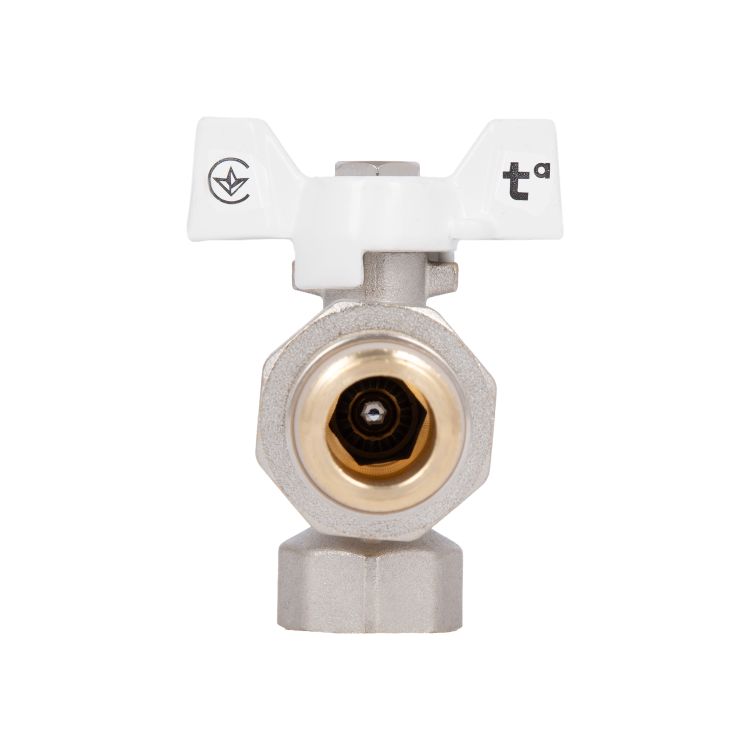 Кран кульовий з америк.(конус) антипротікання кутовий метелик латун. нікелір. 1/2 &amp;quot; зв PN40 SD901NW15PN40 SD Plus - 7