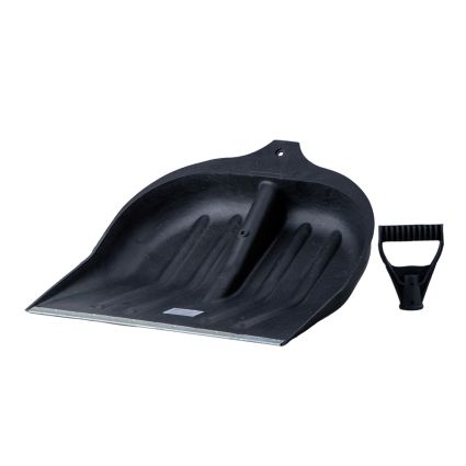 Лопата для снега/зерна пластиковая с оцинкованной планкой Lite 490×495мм (черная) Grad - 3