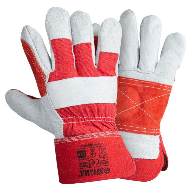 Замшеві рукавички комбіновані р10,5 клас АВ (посилена долоню) Sigma (9448381) - 1