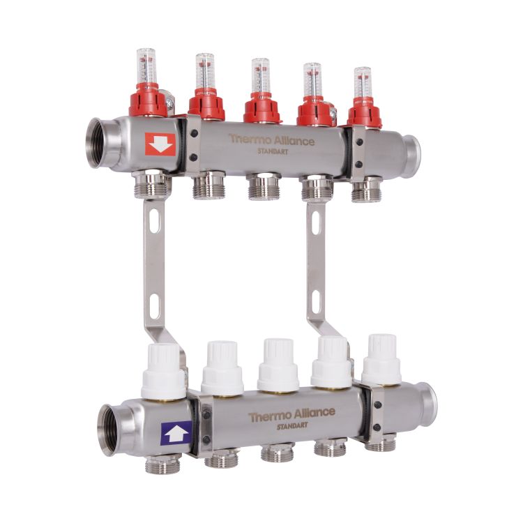 Колектор з витратомірами SD Plus 1&amp;quot; на 5 виходу нерж. - 3