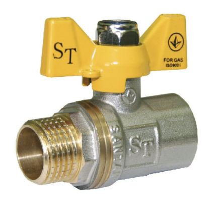 Кран кульовий газовий SANTAN 1/2&amp;quot; Standard метелик зовнішня/внутрішня - 1