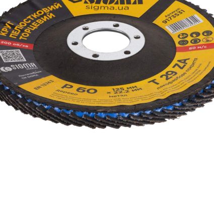Круг лепестковый торцевой Т29 (конический) ZA Ø125мм P60 Sigma (9173531) - 5